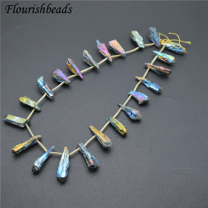 Electroplating Natural Druzy Agate DIY Jewelry Making Supply Rough Stone Loose Beads Mineral 5 Strands