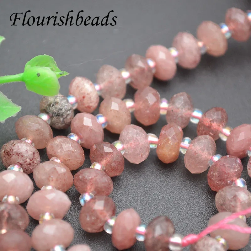 5x8mm Natural Stone Beads Strawberry Quartz Faced loose  Spacer beads For Jewelry Making DIY Bracelet Accessories