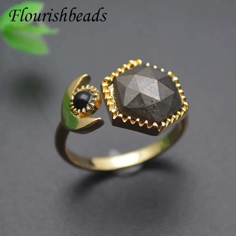 Natural Stone Ring for Women Fashion Elegant Healing Sun Stone Amazonite Malachite Ring Party Wedding Gift