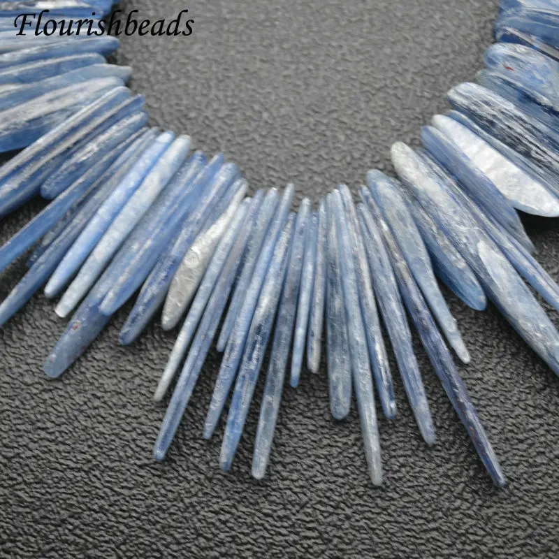 High Quality Natural Kyanite Needle Shape Gemstone Beads for DIY Jewelry Making Supply Irregular Stone Loose Beads 1 Strand