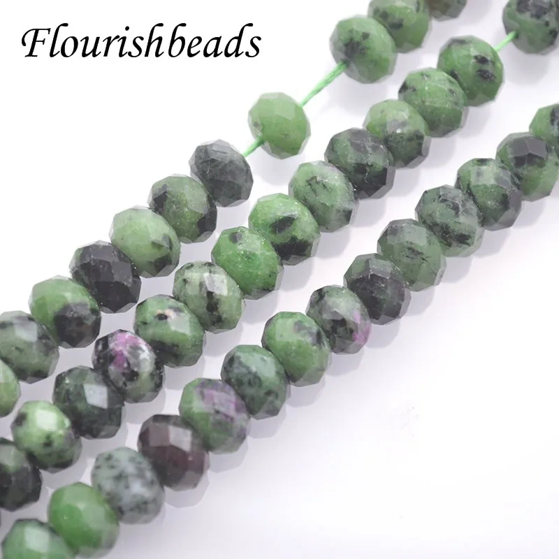 5x8mm Natural Stone  Faced  Ruby Zoisite Lapis Lazuli Loose Stone Beads for Jewelry Making DIY Bracelet Necklace