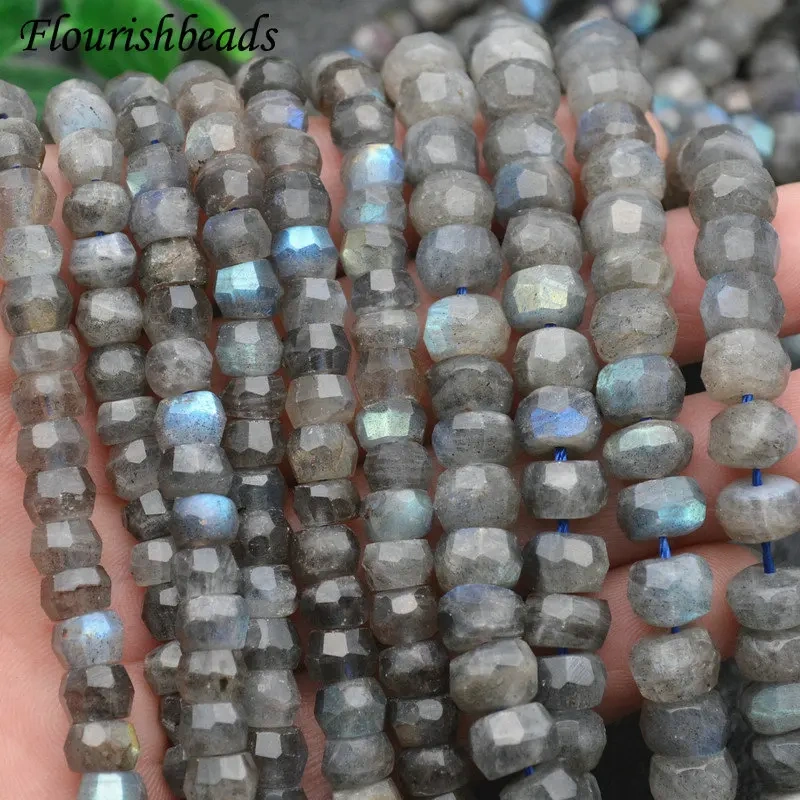 5x7mm Faceted Rondelle Shape Natural Labradorite Stone Beads Fine Jewelry Making Earrings Necklace Stone Loose Beads 5Strands