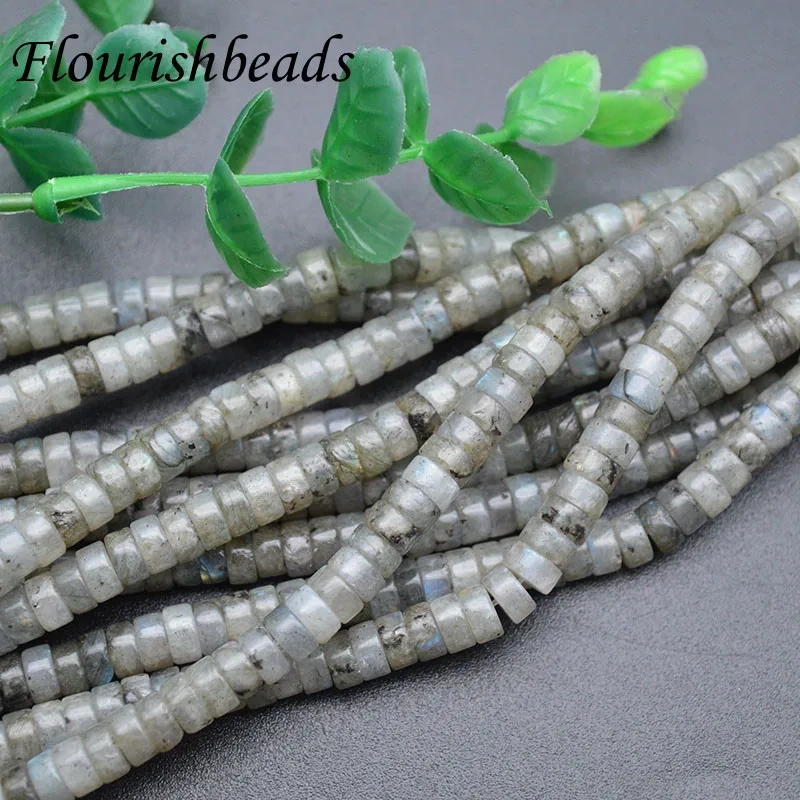 4mm 6mm Natural Labradorite Gemstone Small Flat Round Disc Spacer Heshi Beads For Jewelry Necklace Bracelet Making