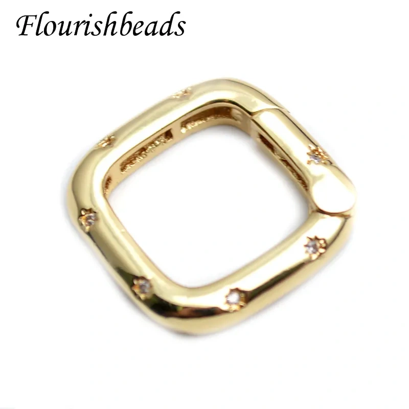 5pcs 18x18mm Metal Square Shape Carabiner Push Gate Clasp Accessories for Handmade Fashion Necklace Jewelry Making