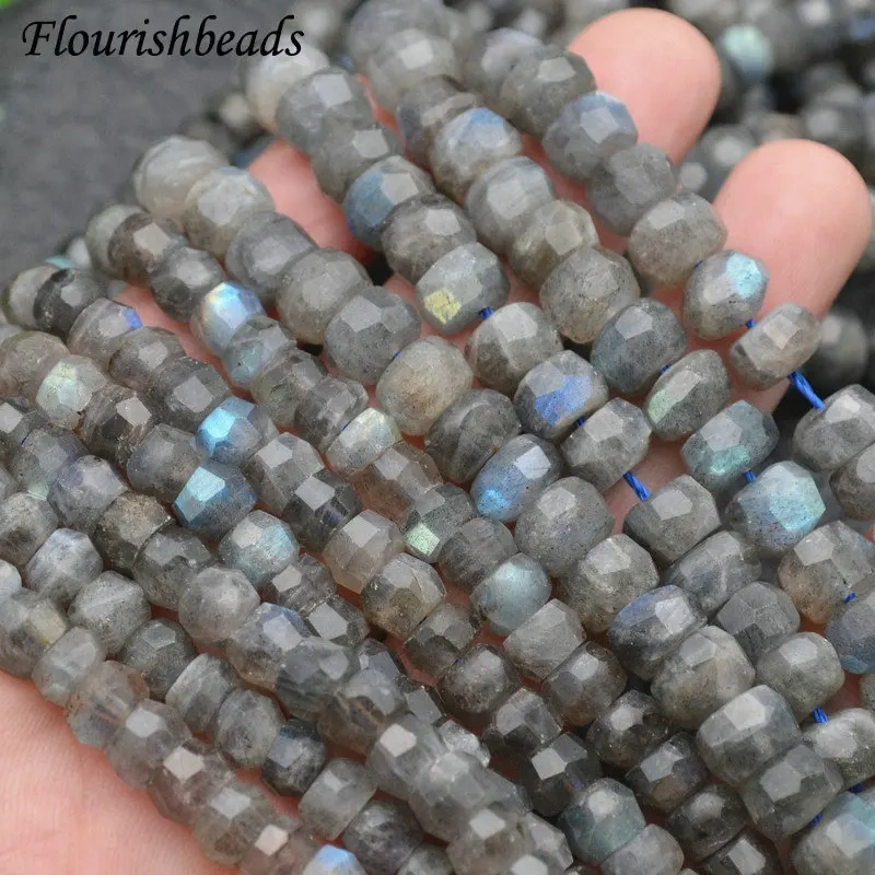 5x7mm Faceted Rondelle Shape Natural Labradorite Stone Beads Fine Jewelry Making Earrings Necklace Stone Loose Beads 5Strands