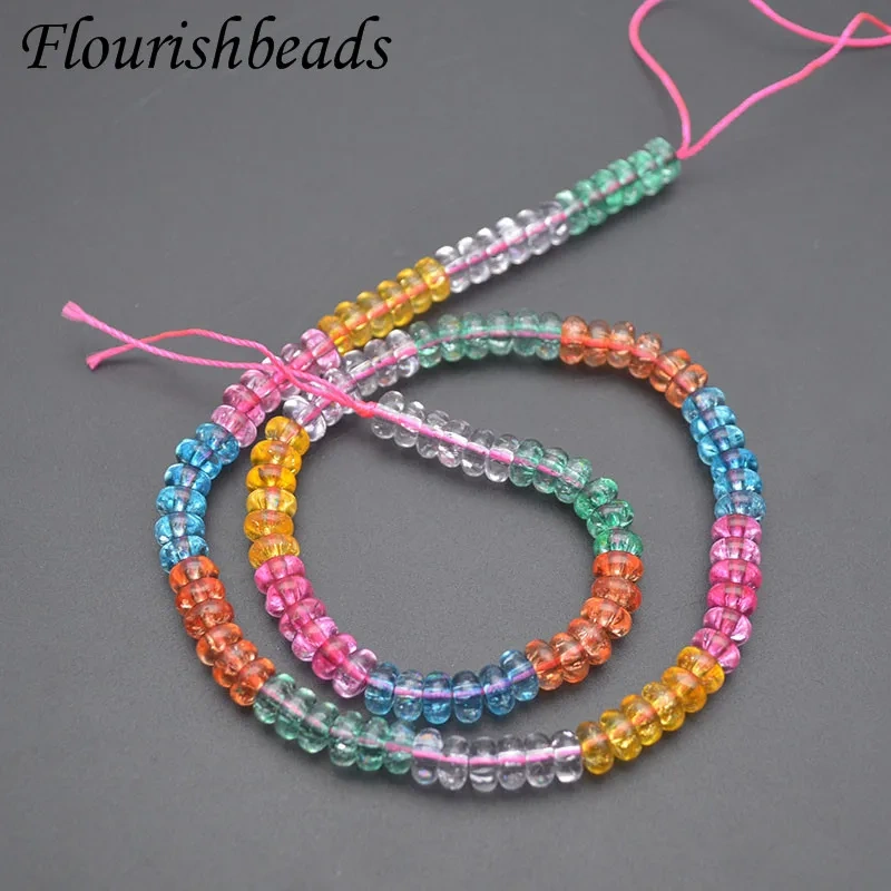 3x6mm Crystal Glass Beads Multicolor Flat Round Loose Spacer Beads for DIY Jewelry Making Necklace 5strands/lot
