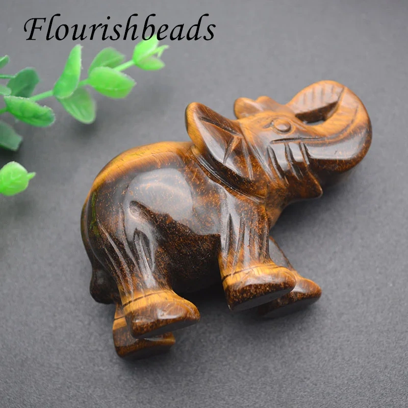 1pc Natural Gemstone Crystal Rose Quartz Carved Elephant  Small Home Decor Crafts Small Christmas Present 5 inches