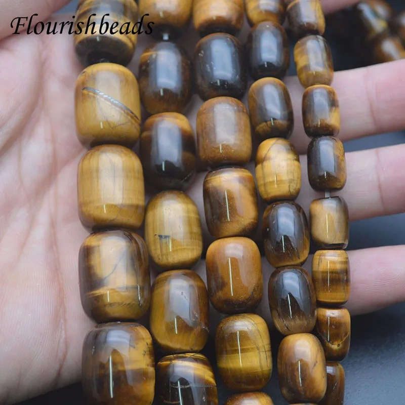 Natural Yellow Cylindrical Tiger Eye Loose Spacer Beads Good Quality Gemstone Bead for DIY Bracelet Necklace