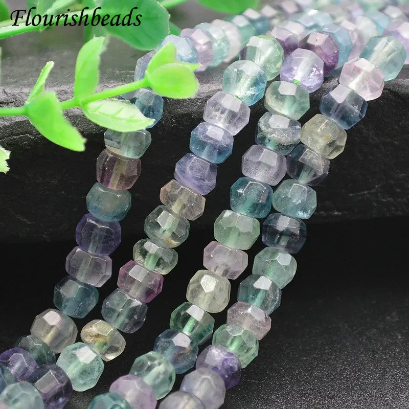 6x8mm Faceted Rondelle Shape Natural Stone Beads Fine Jewelry Making Earrings Necklace Fluorite Amethyst Stone Loose Beads