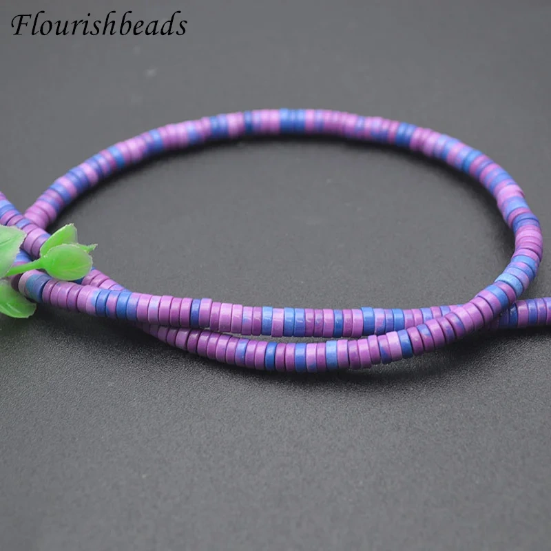 New Arrived 4mm Anion Oxide Stone Purple Green Pink Color Spacer Flat Round Loose Beads for DIY Jewelry Making 5strands/lot