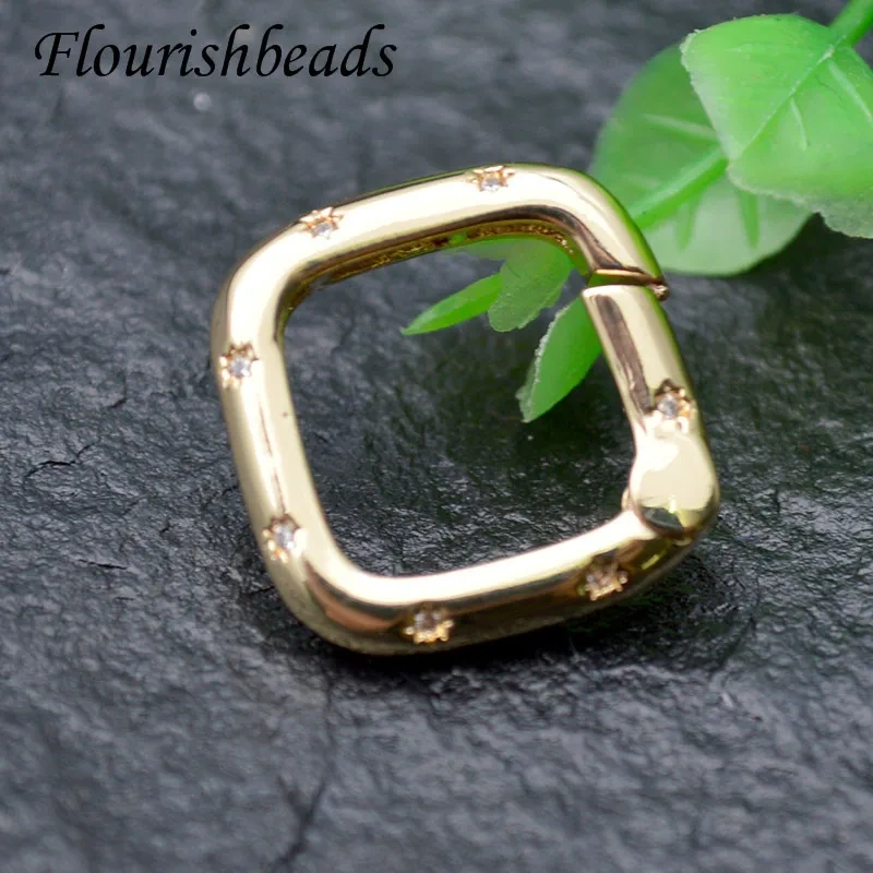 5pcs 18x18mm Metal Square Shape Carabiner Push Gate Clasp Accessories for Handmade Fashion Necklace Jewelry Making