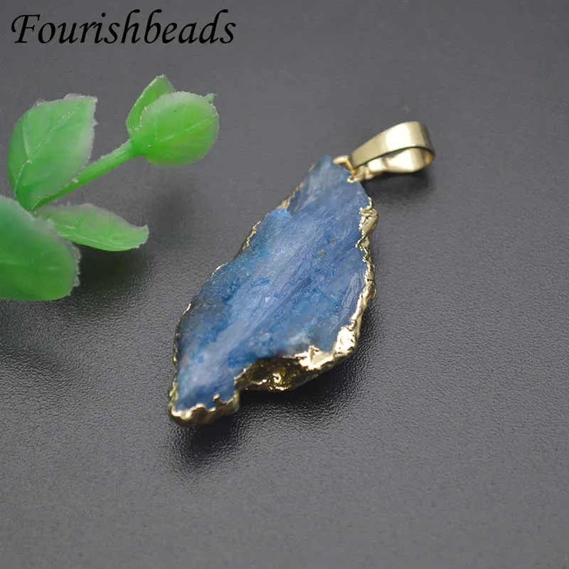 1pc Healing Natural Kyanite Rough Stone Irregular Pendant Necklace Blue Quartz Crystal Jewelry Gift