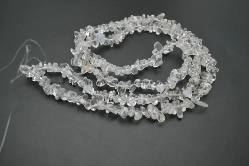 5~8mm Natural Clear Crystal Quartz Stone Chips Loose Beads