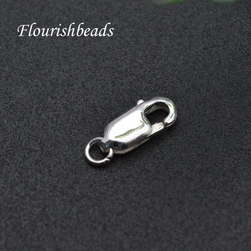 Wholesale Real Pure 925 Sterling Silver 12mm Spring Rings Lobster Clasps Jump Rings Fit Jewelry Necklace Bracelet Connectors