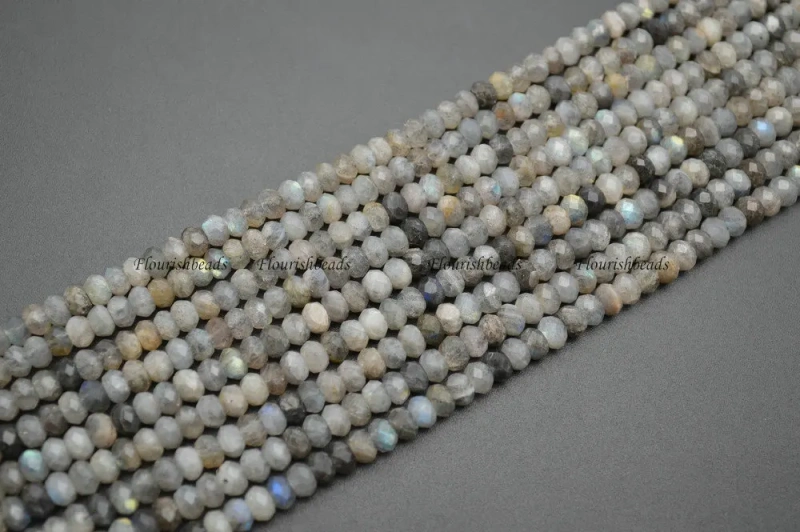 3X5mm Good Quality Natural Labradorite Faceted Stone Rondelle Loose Beads 5strands/lot