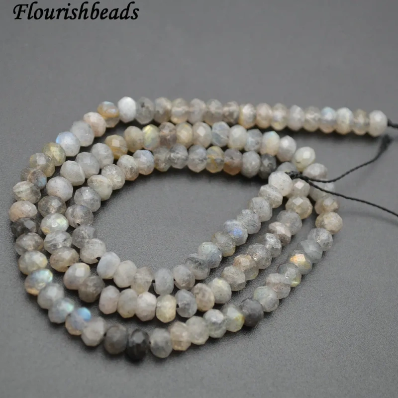 3X5mm Good Quality Natural Labradorite Faceted Stone Rondelle Loose Beads 5strands/lot