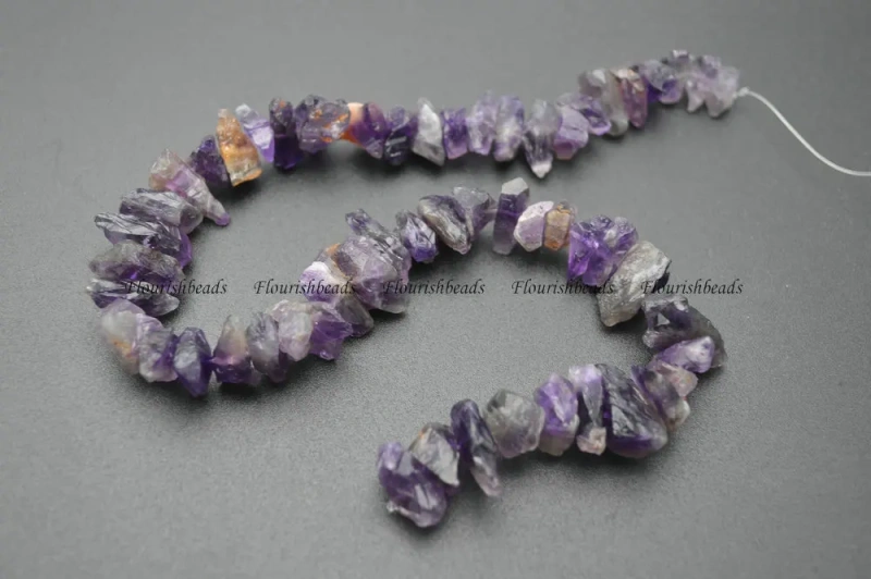 Natural Amethyst Stone Rough Slice Irregular Shape Stone Loose Beads
