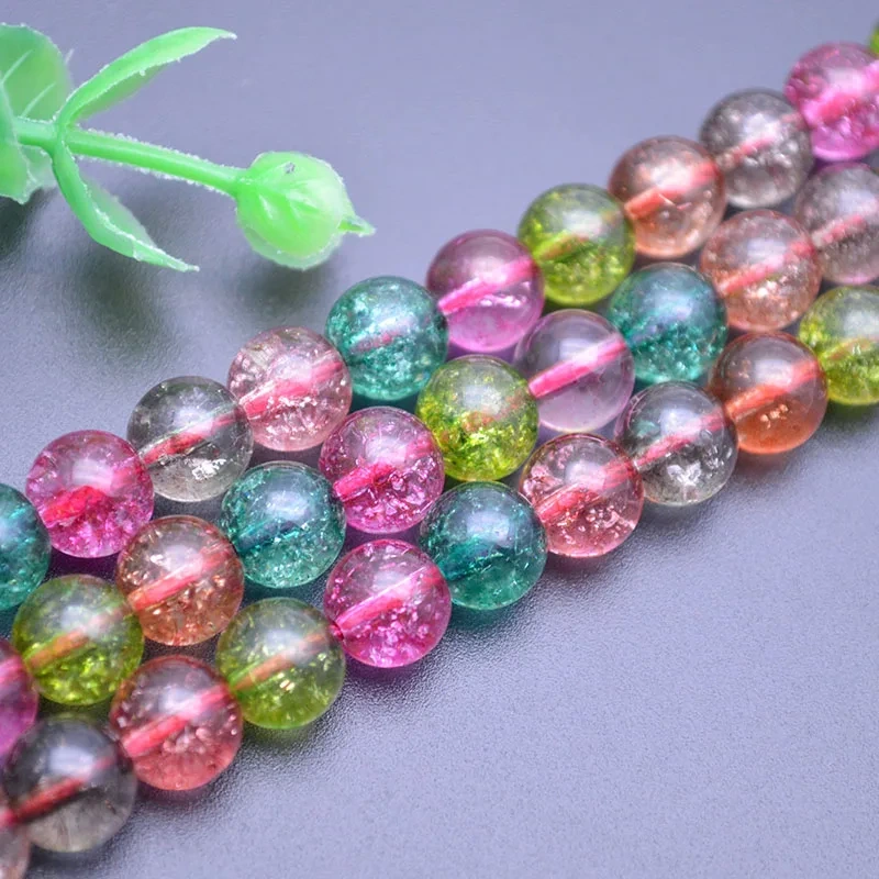 5pcs/lot AAA Crack Crystal Glass Beads Round Spacer Loose Beads for High Quality Jewelry Making DIY Bracelets 6/8/10/12mm