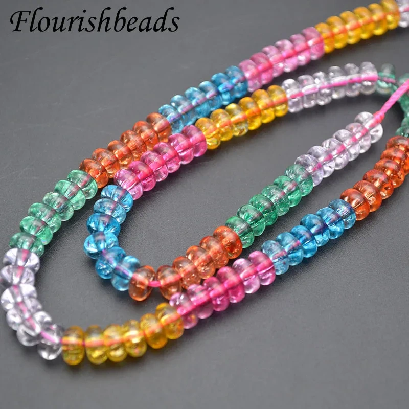 3x6mm Crystal Glass Beads Multicolor Flat Round Loose Spacer Beads for DIY Jewelry Making Necklace 5strands/lot