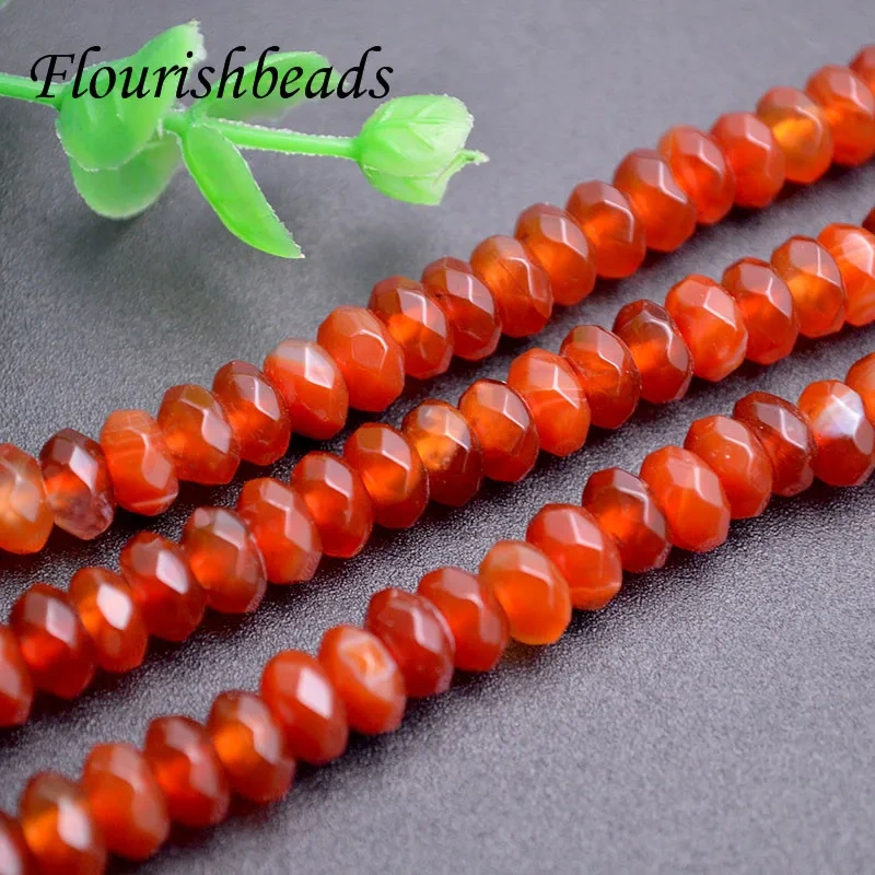 5X8mm Natural Faceted Red Carnelian Stone Loose Beads DIY Accessories for Jewelry Necklace Bracelet Making 5strand/lot