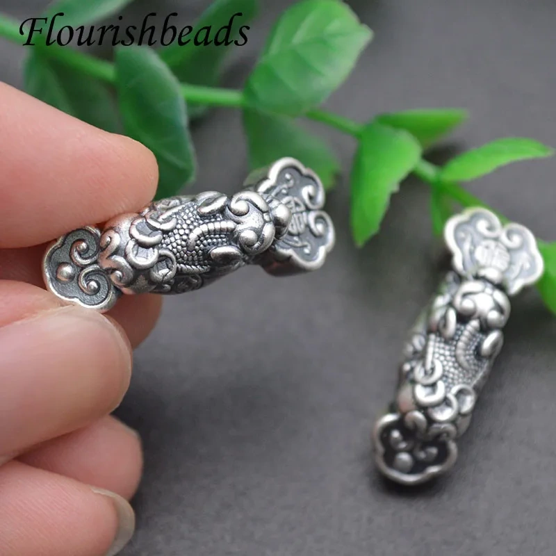 Chinese Style Mini Lucky Money Pixiu Beads Vintage S999 Silver Charms Bracelet Necklace Connector Decoration Beads 5pcs/lot