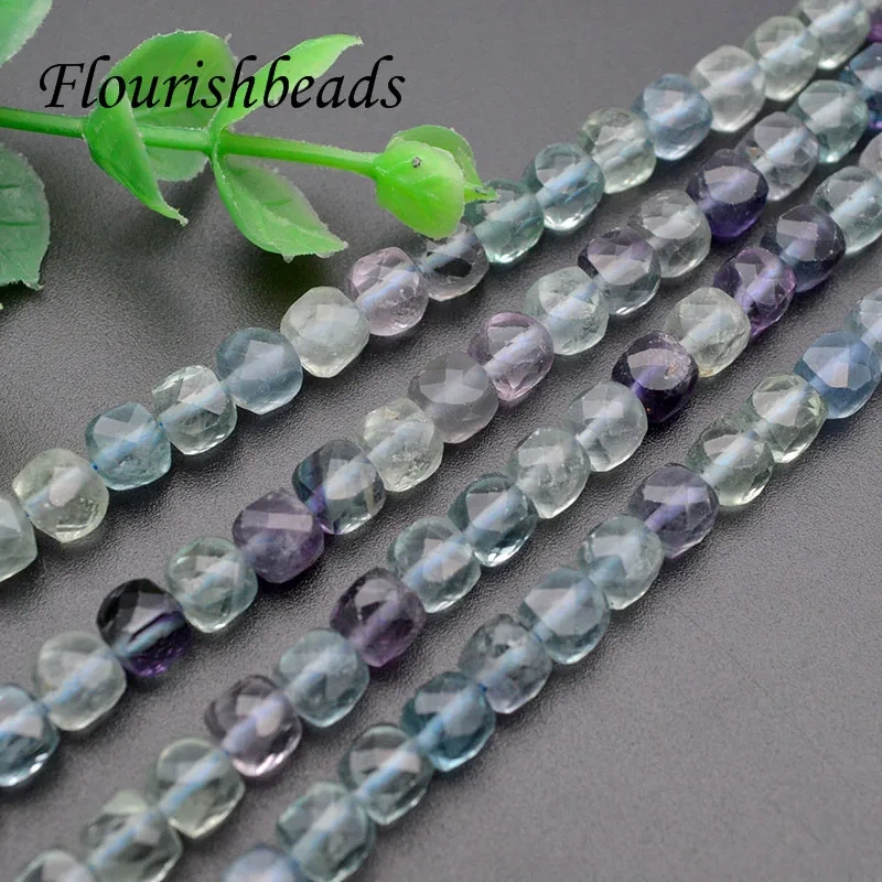 4mm 6mm Natural Flourite Cubic Shape Loose Beads for  Making Jewelry Accessories 5strands/lot