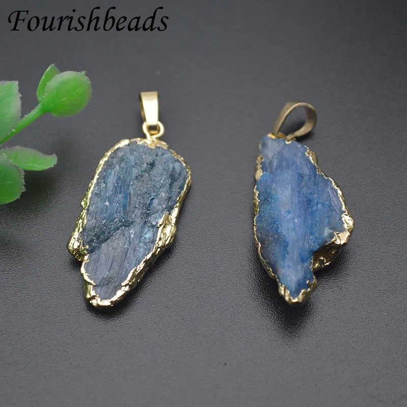 1pc Healing Natural Kyanite Rough Stone Irregular Pendant Necklace Blue Quartz Crystal Jewelry Gift