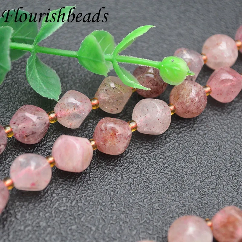 Luxury Beautiful 6/8/10mm Natural Strawberry Quartz Irregular Loose Spacer Beads For Jewelry DIY Making Bracelet Accessories