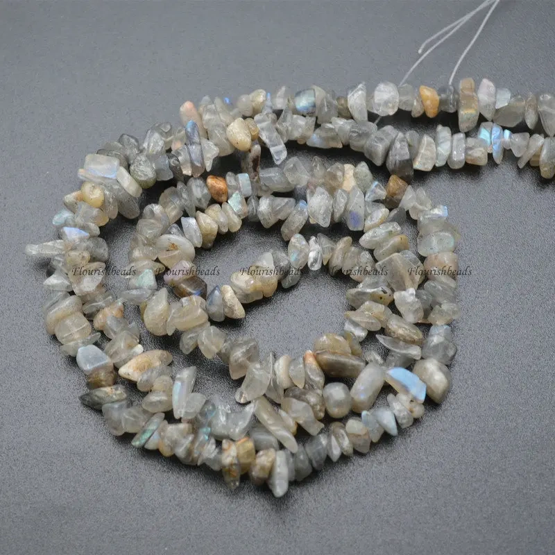 High Quality 5~8mm Natural Labradorite Irregular Shape Stone Chips Loose Beads 1 Strand