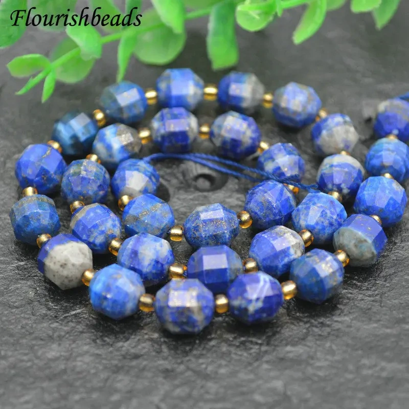 Faceted Natural Gemstone DIY Jewelry Making Supply Lapis Sunstone Tiger's Eye Stone Loose Beads Mineral  5 Strands Per Lot