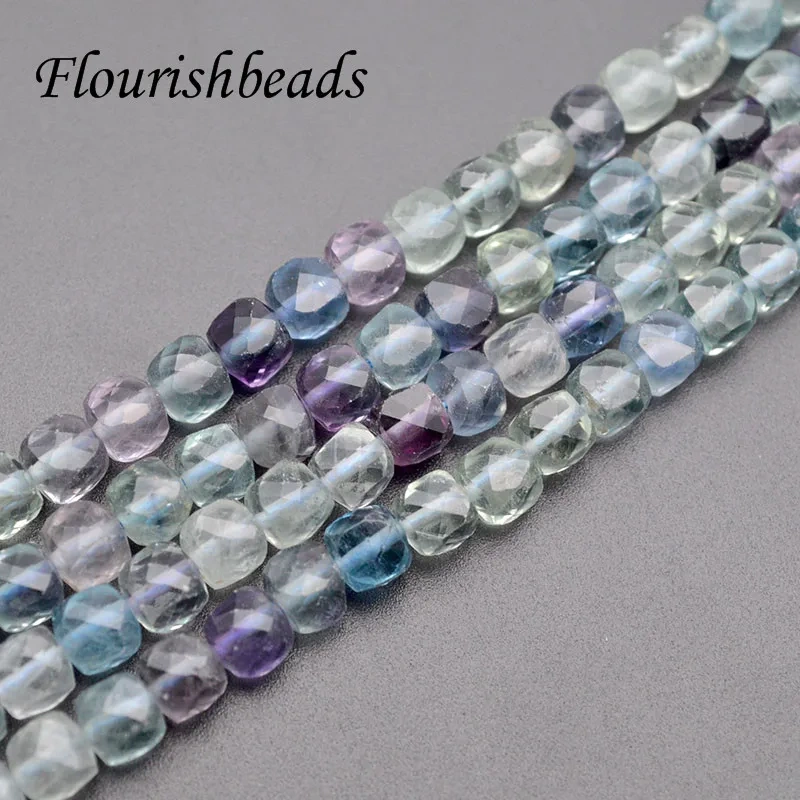 4mm 6mm Natural Flourite Cubic Shape Loose Beads for  Making Jewelry Accessories 5strands/lot