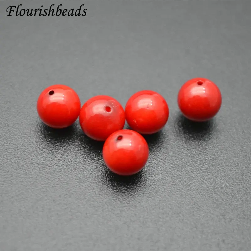 50pcGrade AA Red Sea Bamboo Coral Stone Beads Half Hole For Earrings DIY Jewelry Making Bracelet Jewelry Findings Components