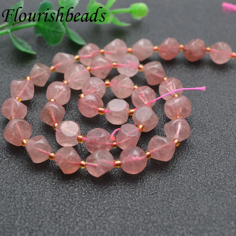 Luxury Beautiful 6/8/10mm Natural Strawberry Quartz Irregular Loose Spacer Beads For Jewelry DIY Making Bracelet Accessories