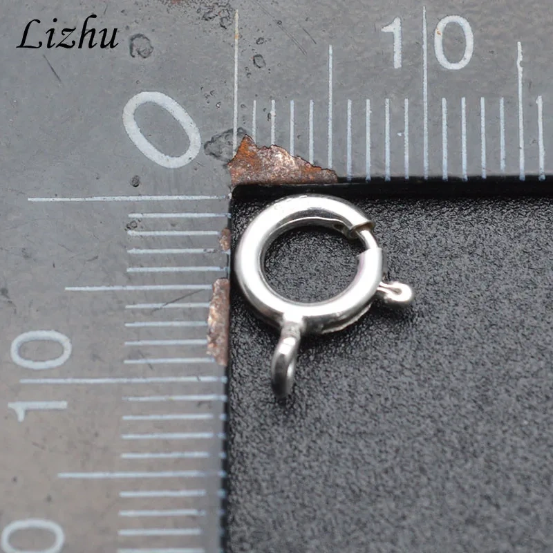 8mm 10mm 925 Sterling Silver Spring Rings Clasp Connectors for DIY Jewelry Making Necklace Accessories 10pcs/lot