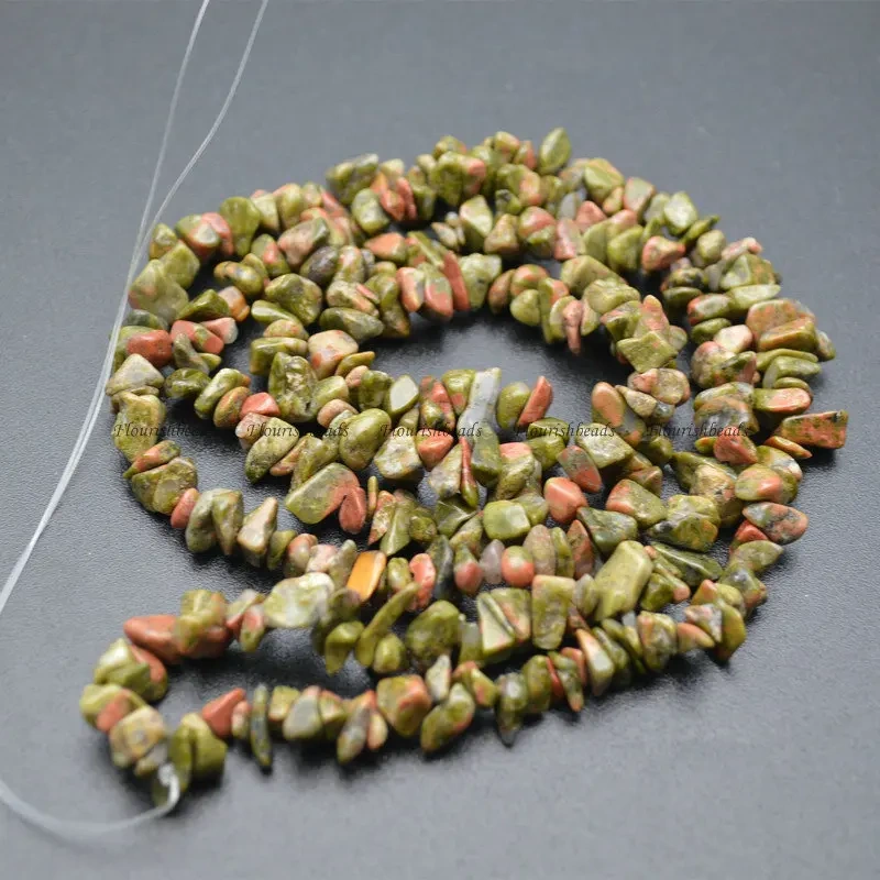 5~8mm Natural Green Peridot Irregular Shape Stone Chips Loose Beads 1 Strand