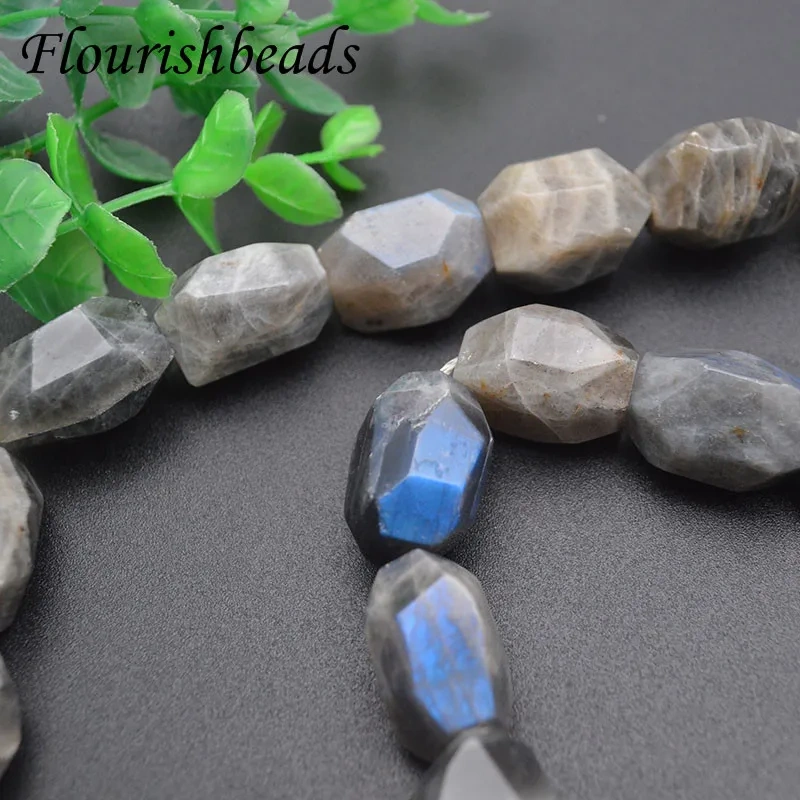 Natural Faceted Labradorite GemStone Cube Loose Beads for Jewelry Making Diy Bracelet Necklace 10x15mm