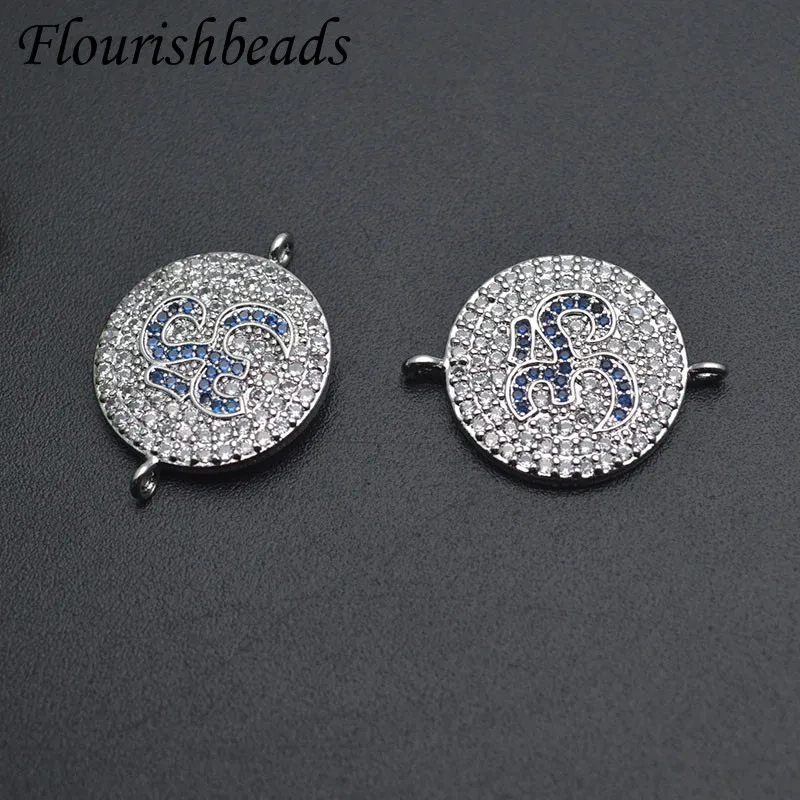 10pcs/lot High Quality Jewelry Findings Paved CZ Beads Round Connector Clasp for DIY Necklace Bracelet