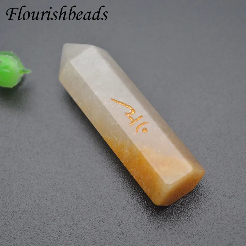 Wholesale 7pcs/set Naturally Smooth Quartz Point Healing Stones Hexagonal Column Wand Energy Stones for Aquarium