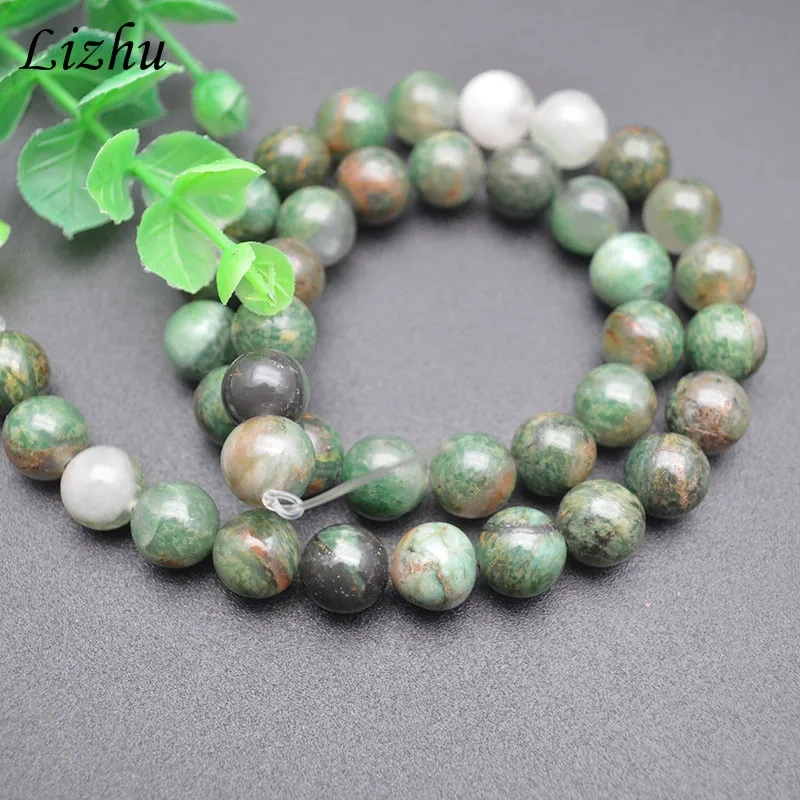 Smooth Round 10mm Natural Gree African Jade Loose Spacer Beads for DIY Jewelry Making Necklace Bracelet 2 Strands/lot