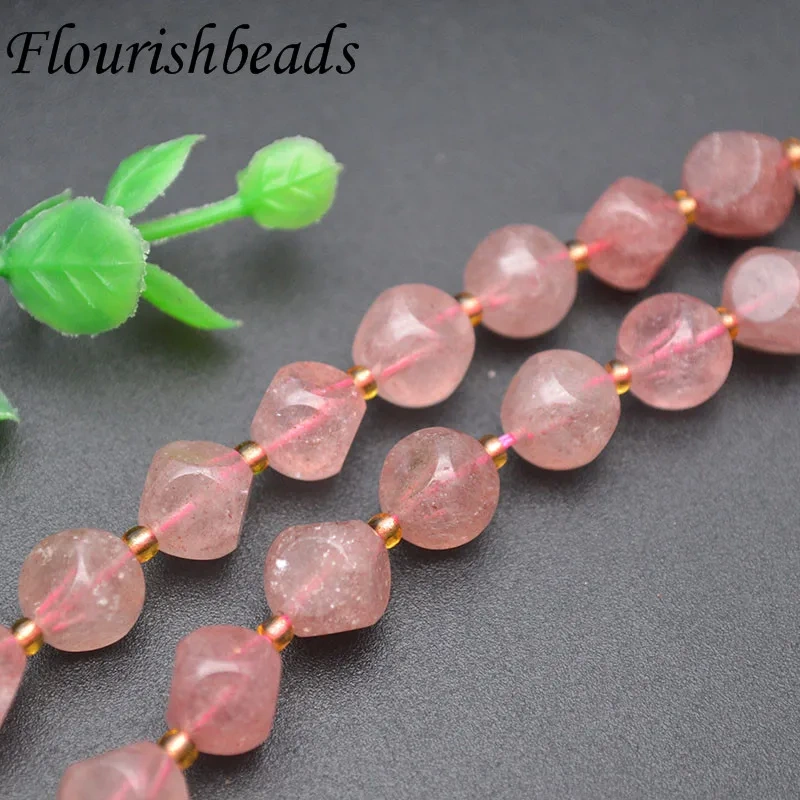 Luxury Beautiful 6/8/10mm Natural Strawberry Quartz Irregular Loose Spacer Beads For Jewelry DIY Making Bracelet Accessories