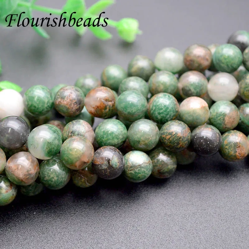 10mm Natural Stone African Jade Round Smooth Loose Beads for Jewelry Making DIY Bracelet Necklace 5 Strands Per Lot