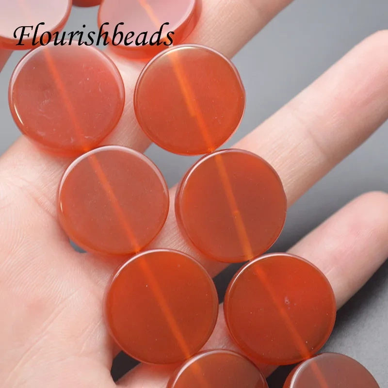 Natural Red Agate Onyx Double Planar Flat Round Coin Stone Loose Beads 20mm for DIY Jewelry Making 5 Strand/lot