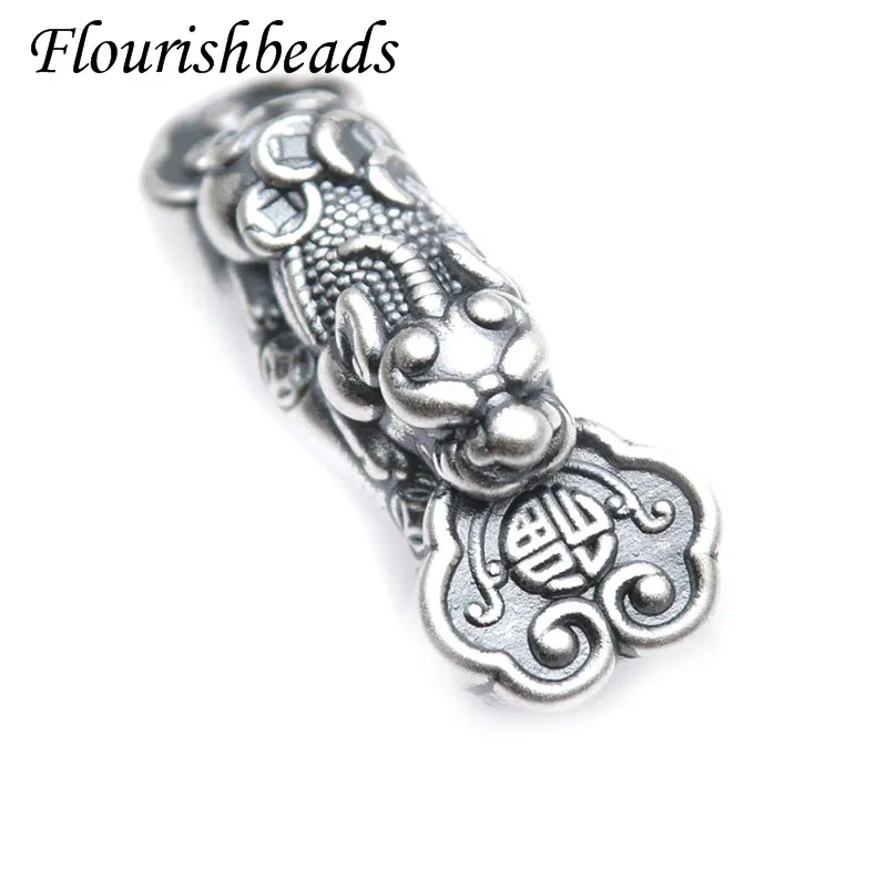 Chinese Style Mini Lucky Money Pixiu Beads Vintage S999 Silver Charms Bracelet Necklace Connector Decoration Beads 5pcs/lot