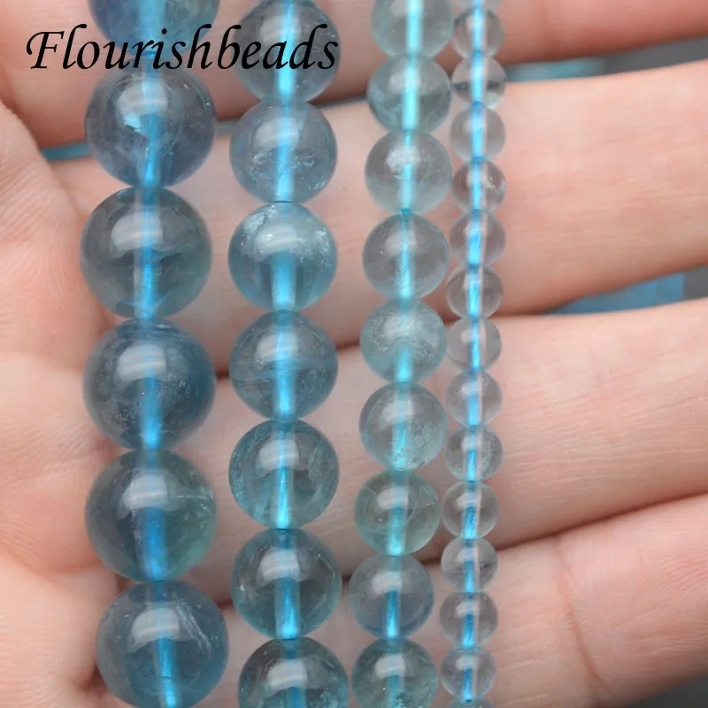 4/6/8/10mm Natural Blue Flourite Gemstone Round Shape Loose Beads Jewelry Making Supplies 2 Strand