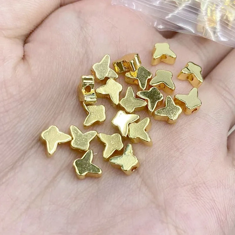 Wholesale 200pcs/lot Gold Color Star Crown Love Heart Shape 6mm Loose Spacer Beads DIY Jewelry Making Findings