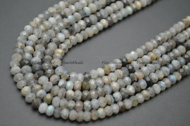 3X5mm Good Quality Natural Labradorite Faceted Stone Rondelle Loose Beads 5strands/lot