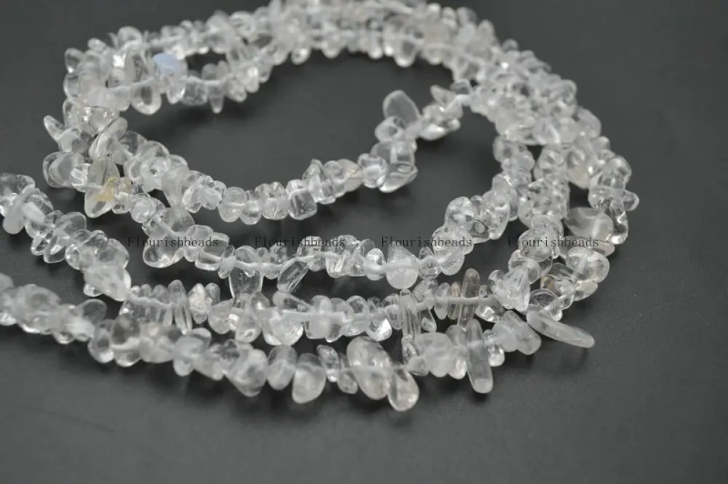5~8mm Natural Clear Crystal Quartz Stone Chips Loose Beads