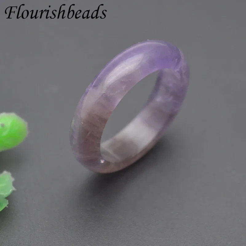 5pcs/lot Unisex Natural Gemstone Crystal Amethyst Green Aventurine Sodalite Finger Ring Party Wedding Gift Size 7-9