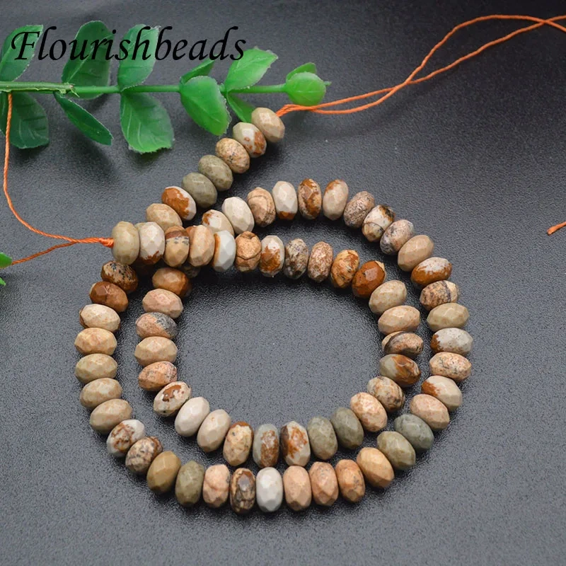 5 Strand High Quality Natural Faceted Tiger Eyed Lapis Antique Brozite Agates Stone Beads for Jewelry Making Supplier  5X8mm