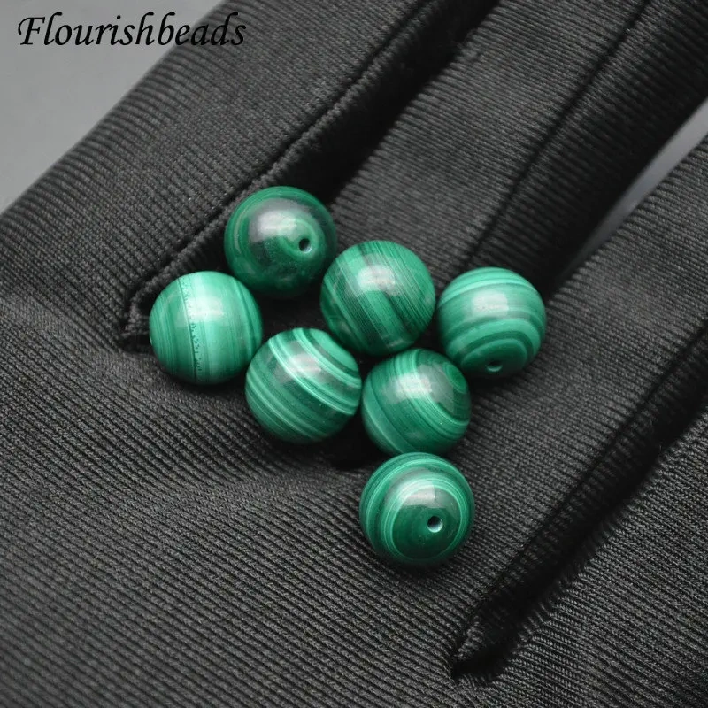 50pcs/lot Grade AA Green Stone Beads Half Hole for Earrings DIY Jewelry Making Necklace Bracelet Jewelry Findings Components
